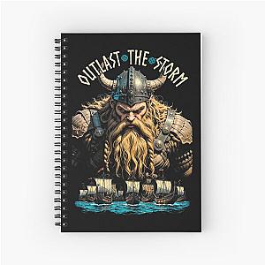 Viking Warrior Outlasts the Storm Norse Mythology Valhalla Spiral Notebook