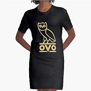 Gold Ovo Owl Graphic T-Shirt Dress