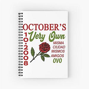 Ovo Merch Octobers Rose Spiral Notebook