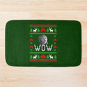 WOW - Owen Wilson - Ugly Christmas Sweater Style Bath Mat