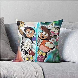 The owl House And Amphibia Mix Throw Pillow RB1107