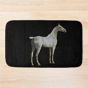 Horse Quote: "Won't you ride my white horse?" ~ Ozzy Osbourne Bath Mat