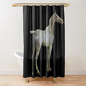 Horse Quote: "Won't you ride my white horse?" ~ Ozzy Osbourne Shower Curtain