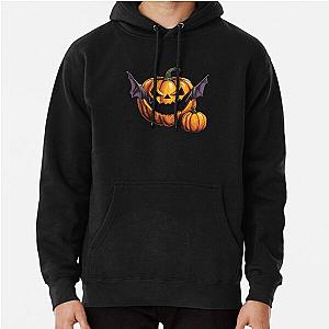 Halloween pumpkin eats a bat - tribute to Ozzy Osbourne Pullover Hoodie