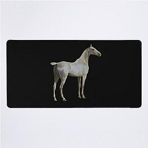 Horse Quote: "Won't you ride my white horse?" ~ Ozzy Osbourne Desk Mat