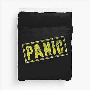 Panic (Yellow Green Vintage Stamp) Duvet Cover