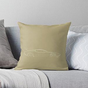 DeTomaso Pantera - profile stencil, white Throw Pillow RB2611