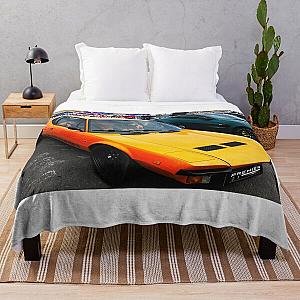 Classic De Tomaso Pantera in Orange Throw Blanket RB2611