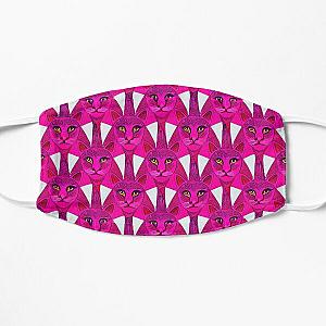 Pink cute geometric cats pantera Flat Mask RB2611