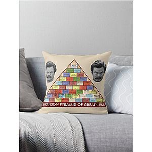 Ron Swanson Pyramid of Greatness Parks and Recreation Throw Pillow