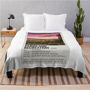 Leslie + Ben Sunset Parks and Recreation Minimalist Poster Throw Blanket