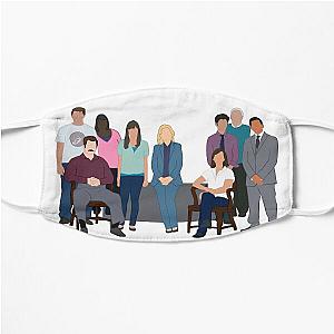 Parks and recreation cast cartoon  Flat Mask