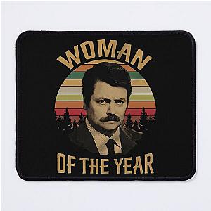 Woman of The Year Vintage Retro  Ron Swanson Parks and Recreation Mouse Pad