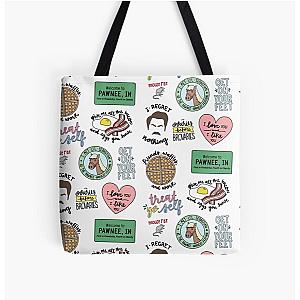 Parks and Recreation TV Show Art All Over Print Tote Bag