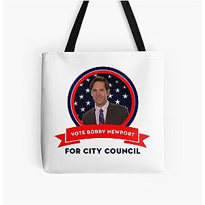 Vote Bobby Newport - Parks And Recreation All Over Print Tote Bag