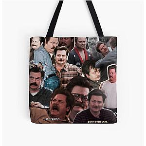 Ron Swanson - Parks and Rec All Over Print Tote Bag