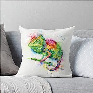 Colorful Chameleon by Patricia Lintner Throw Pillow Cover