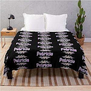 Purple Patricia Black Throw Blanket
