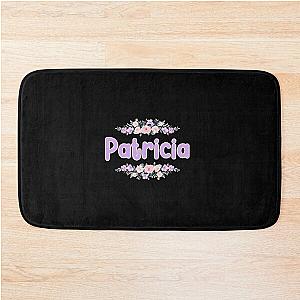 Purple Patricia Name Label Black Bath Mat