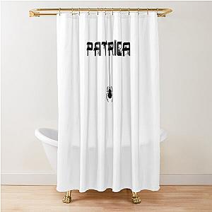 Patricia woman girl web spider funny shower curtain