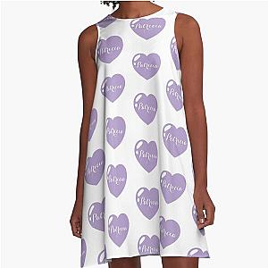 Patricia Name with Purple Heart A-Line Dress