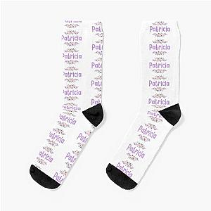 Purple Flower Label Socks