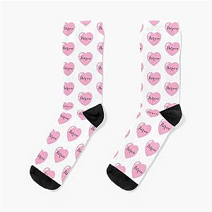 Patricia Pink Heart Socks