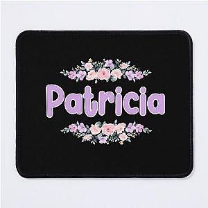 Purple Flower Name Label (Black) Mouse Pad