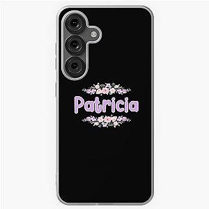Purple Flower Patricia Name Label for Samsung Galaxy Black Soft Case