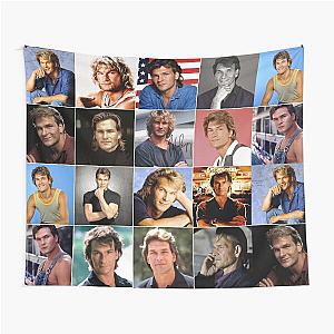 Patrick Swayze Photo Collage Tapestry