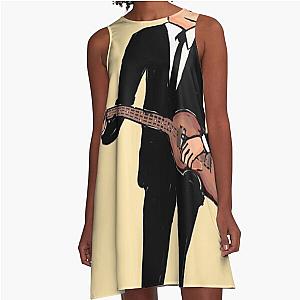 Cartoon drawing of Sir Paul McCartney A-line dress