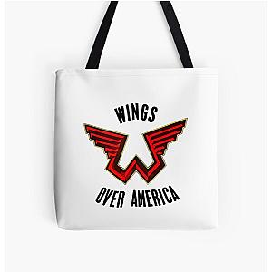 Vintage 1976 Paul McCartney Wings Tour Band Rock Print All Tote Bag