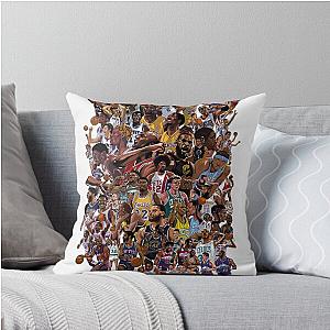Basketball Hall of Fame Legend Kobe Lebron Shaquille O'Neal Ray Allen Paul Pierce Iverson Jason Kidd Throw Pillow