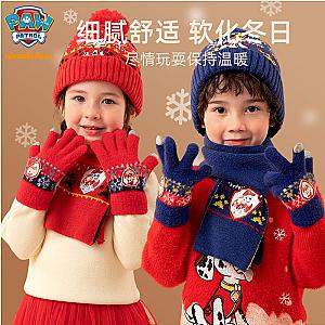 Paw Patrol Children's Hat Scarf Gloves Three-piece Cosplay