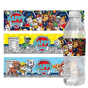 Paw Patrol Theme 24pcs Water Bottle Stickers Labels