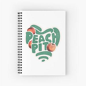 Peach Pit Heart Spiral Notebook