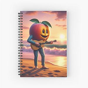 Peach Pit Band Musician Art - Retro Cartoon Music Spiral Notebook