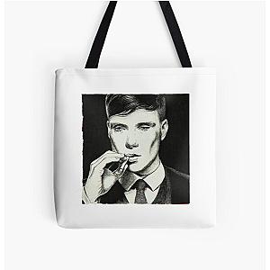 Tommy Shelby Smoking a Cigarette - Peaky Blinders All Over Print Tote Bag