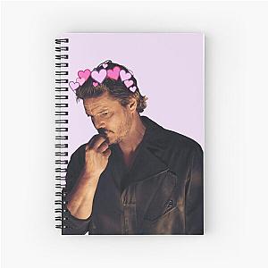 Pedro Pascal Pink Hearts Crown Cute Spiral Notebook