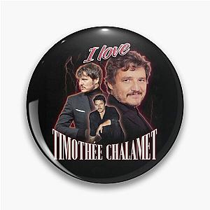 I Love Timothee Chalamet Pedro Pascal Cursed Fan Collage Pin