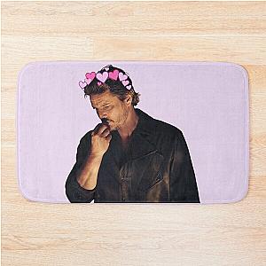 Pedro Pascal Pink Hearts Crown Cute Bath Mat