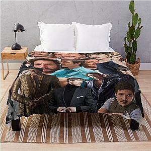 pedro pascal photo collage Throw Blanket