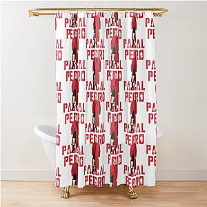 Pedro Pascal in Iconic Red Met Gala  Shower Curtain