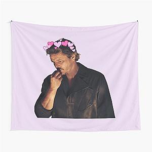 Pedro Pascal Pink Hearts Crown Cute Tapestry