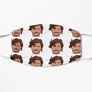 Pedro Pascal Cartoon Messy Hair Flat Mask