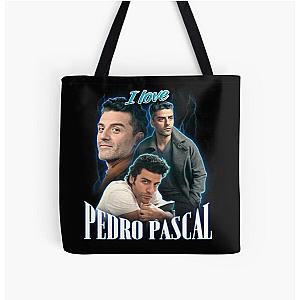 I Love Pedro Pascal Oscar Isaac Cursed Fan Collage All Over Print Tote Bag