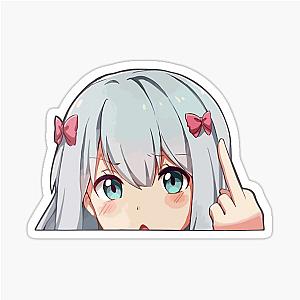 Eromanga Sensei Izumi Sagiri Middle Finger Peeker 	 	 Sticker