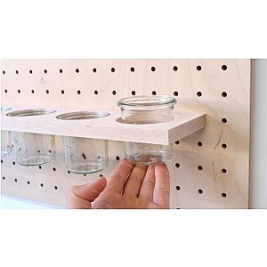 Pegboard Glass Cups and Jars Holder Kitchen Crafts Organizer ET1007