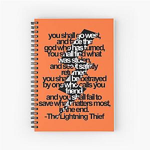 Percy Jackson And the Olympians The Lightning Thief Prophecy Spiral Notebook