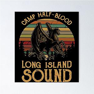 Vintage Percy Jackson Camp Half Blood Long Island Sound Sunset Poster